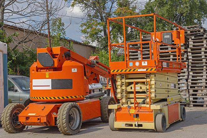 daytime activity in a bustling warehouse with forklift in Encino